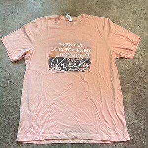 Highway 828 When Life Gets Too Hard To Stand Kneel Christian Graphic T Shirt